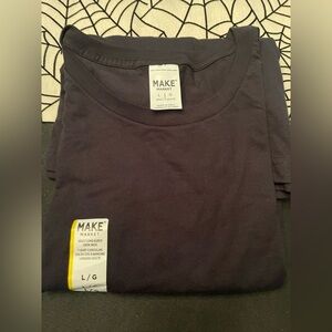 Make Market Men's Black Shirt, large, Long sleeve 100% cotton, 29 1/2 length